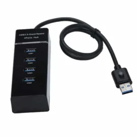 4 Port Hi-Speed 3.0 USB HUB Add more to your computer with this handy 4 port hub and hook up all your favorite gadgets! Multi angles connection makes it easy to access hard-to-reach ports! This 4 ports USB 3.0 hub adds super high speed ports to your computer easily. Its fine texture and compact appearance makes it suitable for different occasions. Every port of it gets a indicate light and switch around, which makes it convenient for you to know and control the working condition of all ports. With highest speed of 5G/S, the hub can be compatible with Win 8.1, Win 8,10, MAC and so on. 4 Port Hi-Speed 3.0 USB HUB With Cable