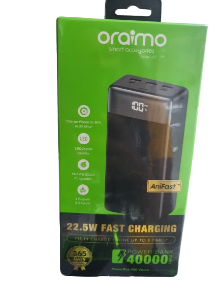Oraimo PowerBox 400 Vision 40000mAh 22.5W Power Bank - Image 5
