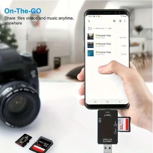 6 In 1 SD Card Reader TF/Micro SD Memory Cards - OTG Flash Drive Adapter - Image 3