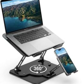 Adjustable Laptop Stand with 360° Rotating Base